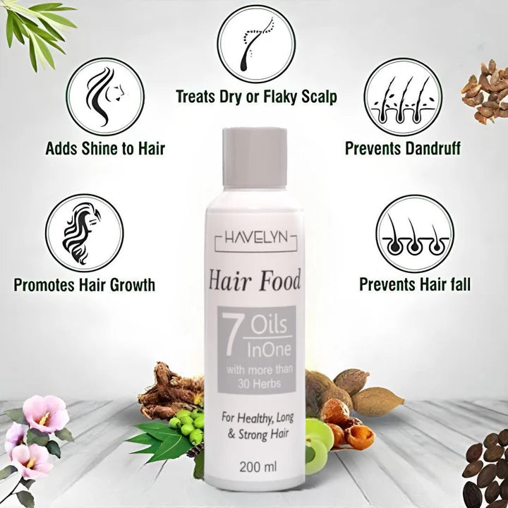 ✨ Havelyn Hair Food Oil | 100% Herbal Formula to Stop Hair Fall, Boost Growth & Add Shine Naturally