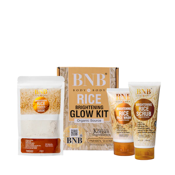 BNB Rice Extract Bright & Glow Kit (Pack of 3) β Golden Cap Edition with Gift Box
