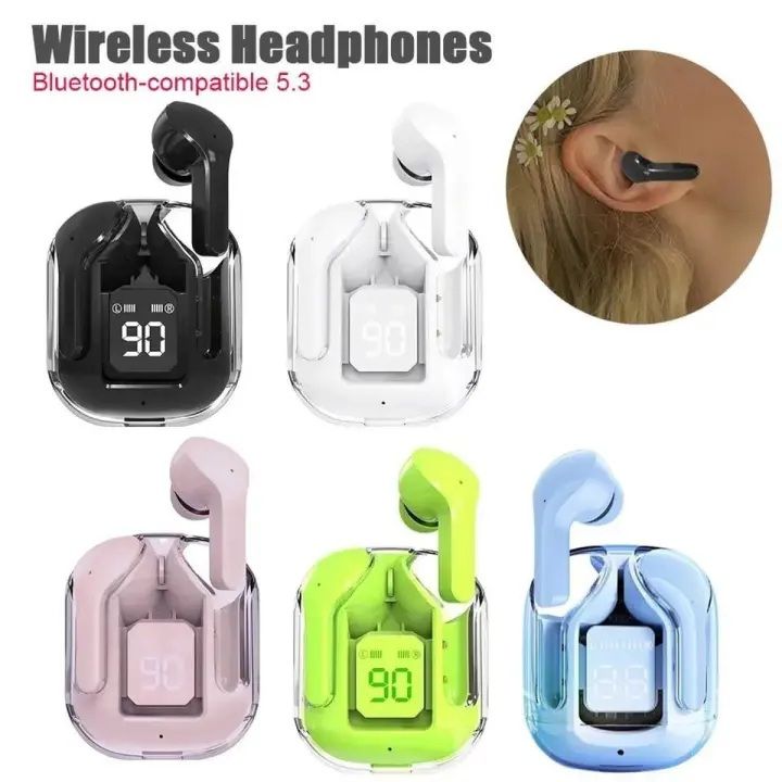 Air31 Wireless Earbuds – Crystal Transparent Design with Bluetooth Connectivity