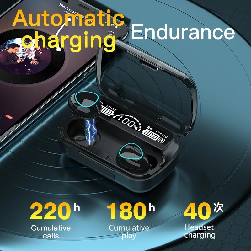 M10 TWS Wireless Earbuds β Bluetooth 5.1 Headphones with Touch Control, Waterproof Design & 9D HiFi Sound