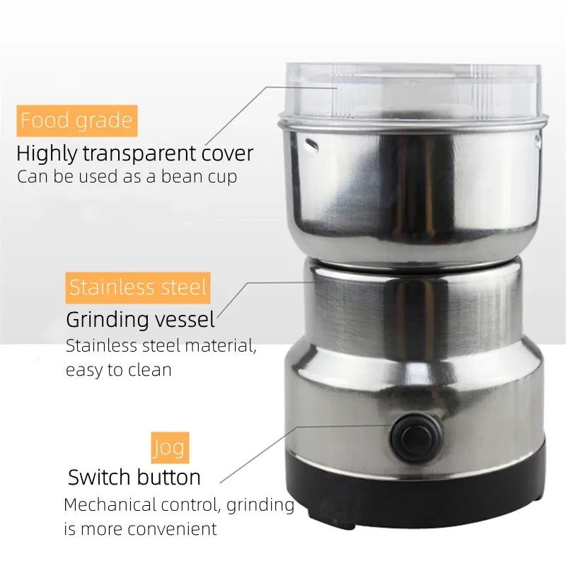 RAF Mini Electric Grinder β Powerful Stainless Steel Coffee & Spice Grinder Machine (220V)